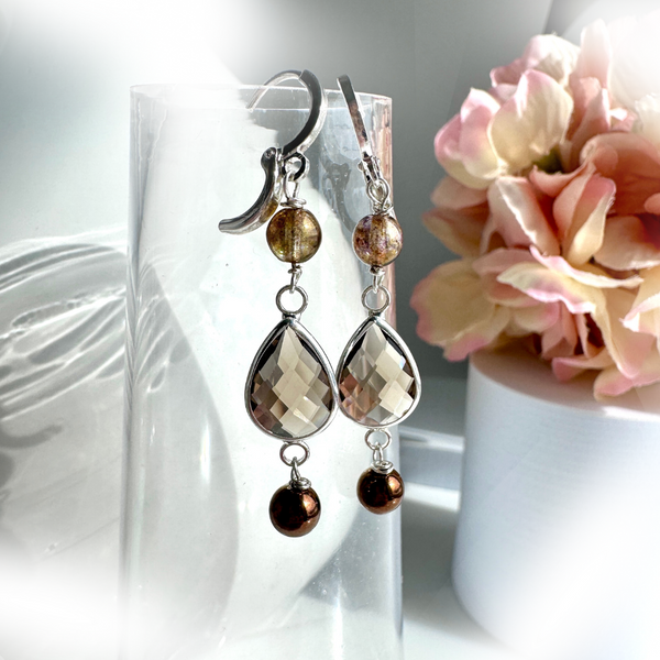 "Candy Drop" Earrings (smoky topaz)