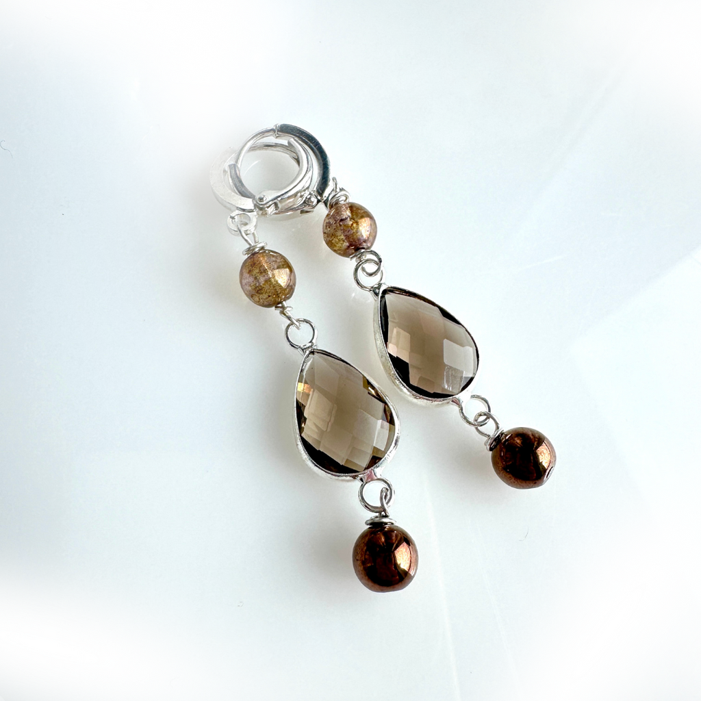 "Candy Drop" Earrings (smoky topaz)