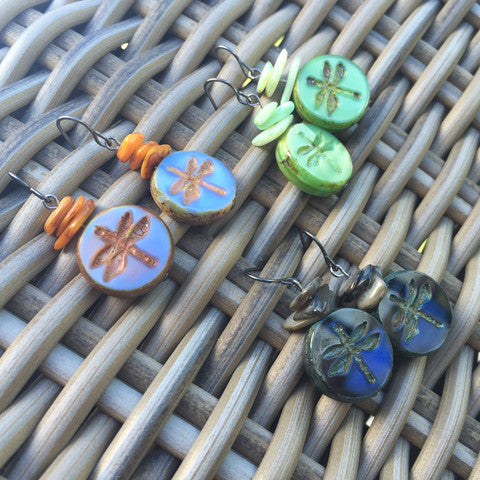 "Glass Dragonfly" Earrings