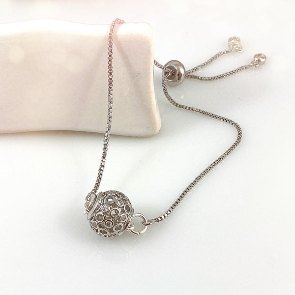 Snow Globe Bracelet - Silver Tone