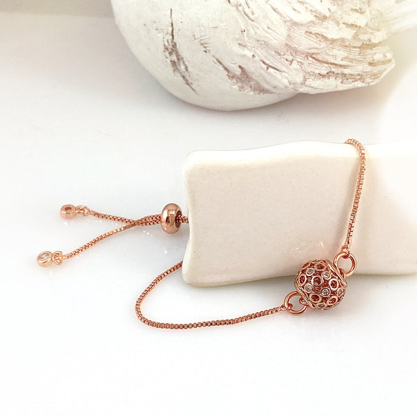 Snow Globe Bracelet - Rose Gold Tone