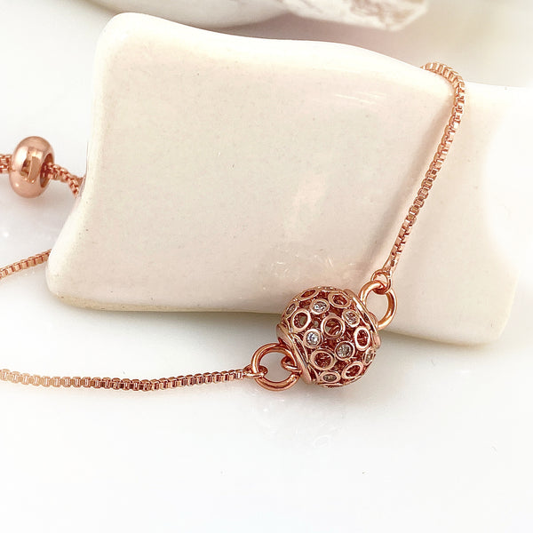 Snow Globe Bracelet - Rose Gold Tone