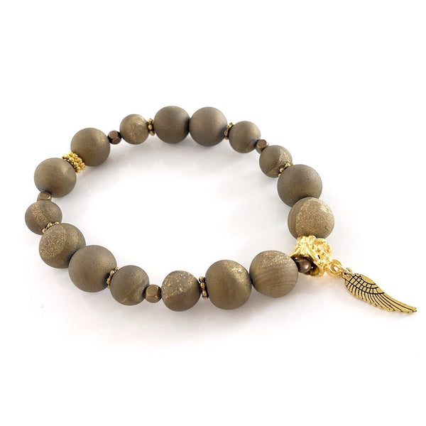"Agate Druzy" Stretch Bracelet