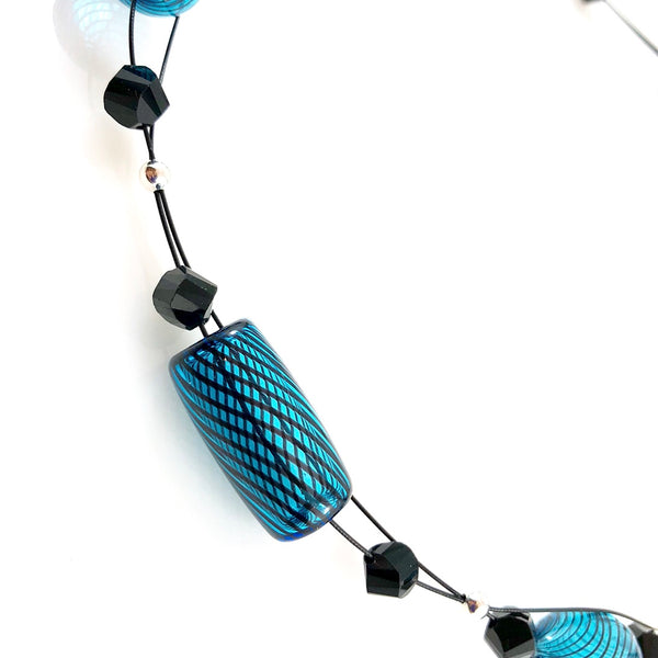 "Blown Glass Orb" Necklace (Turquoise)