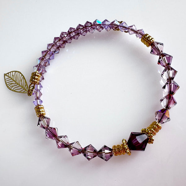 "Turning Over a New Leaf" Bracelet (Plum)