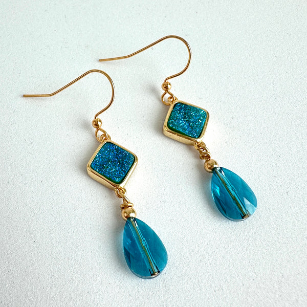 "Aqua Sizzle" Earrings