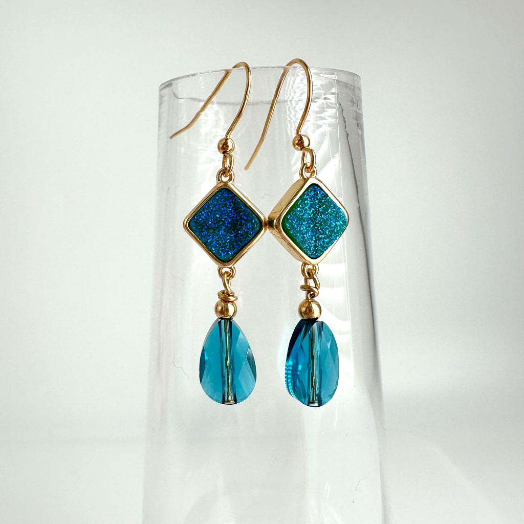 "Aqua Sizzle" Earrings