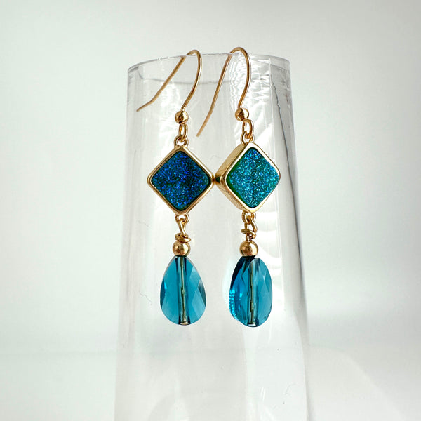 "Aqua Sizzle" Earrings