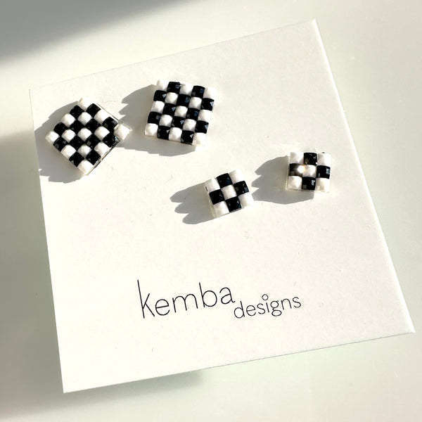 "Little Blessings" Earrings - Black/White