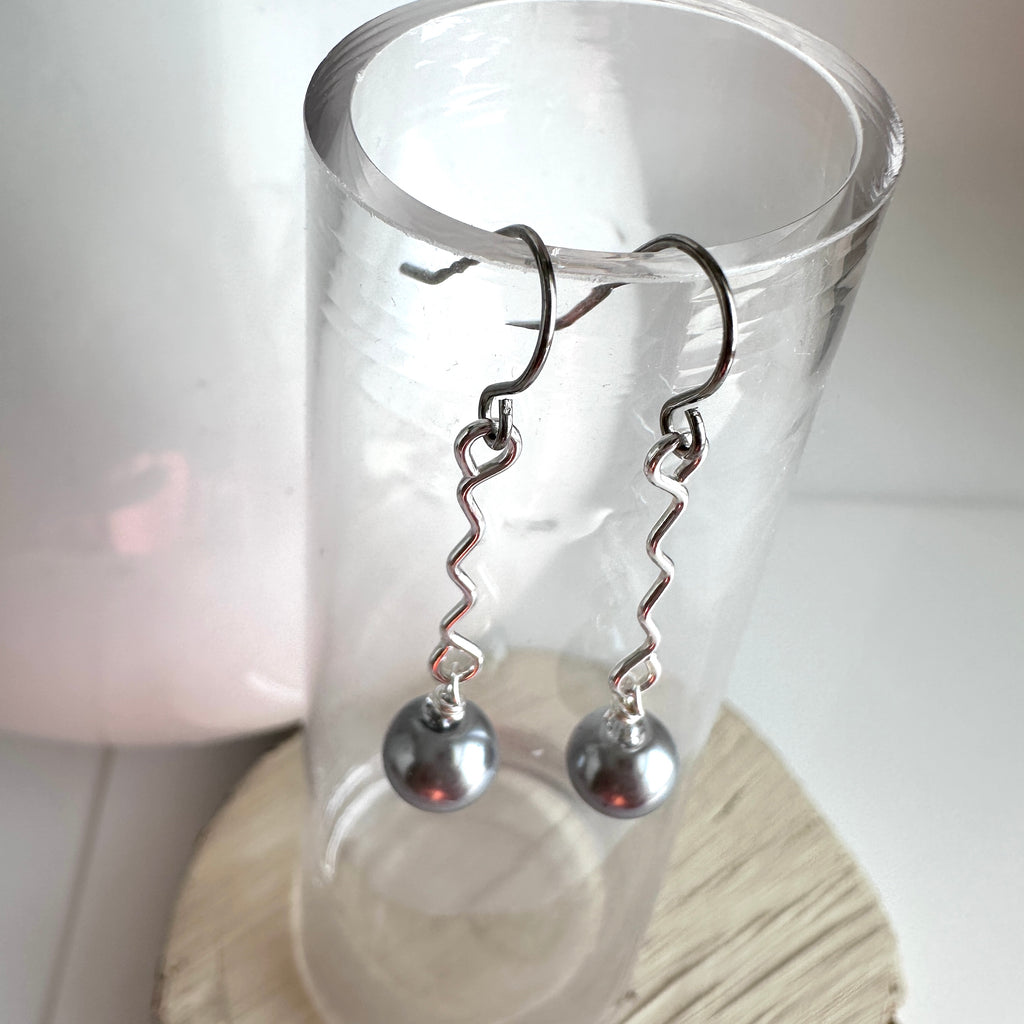 "Swivel Stick" Earrings - Grey