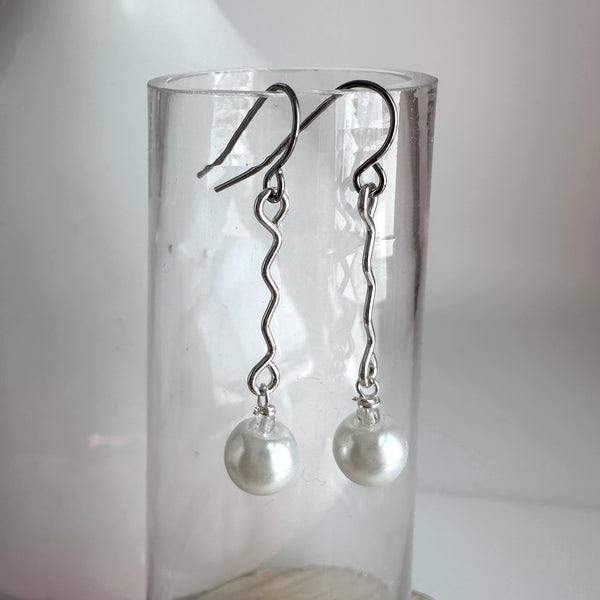 "Swivel Stick" Earrings - White