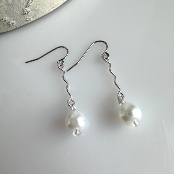 "Swivel Stick" Earrings - White