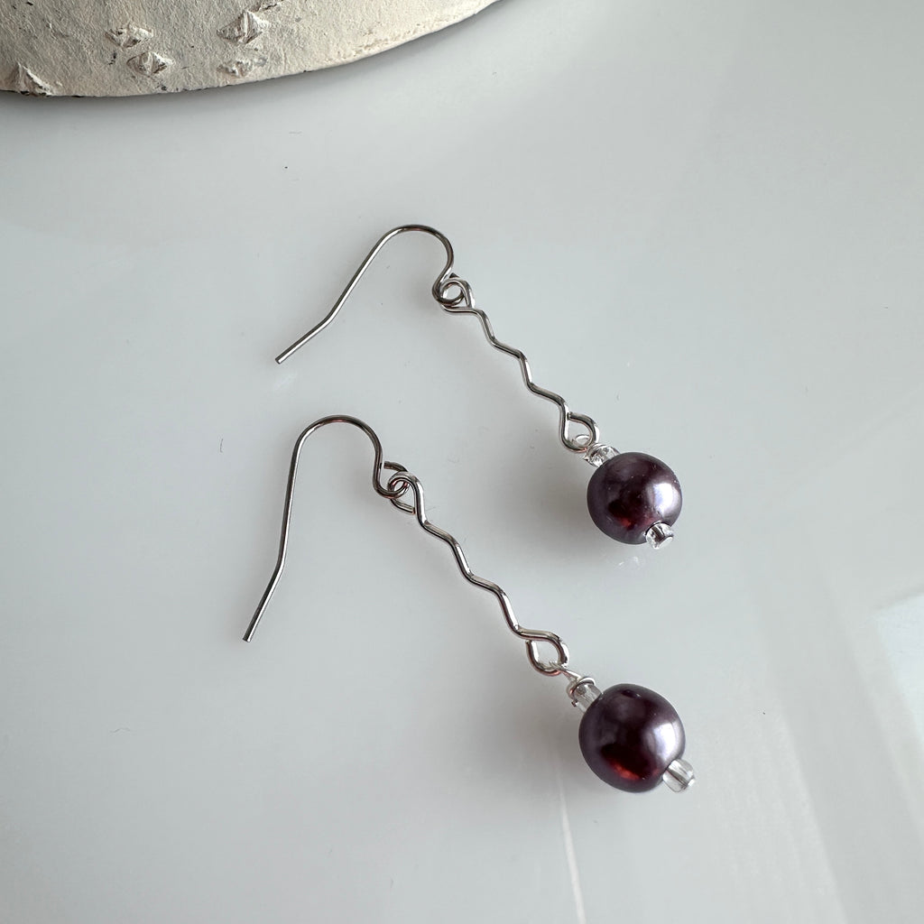 "Swivel Stick" Earrings - Lilac