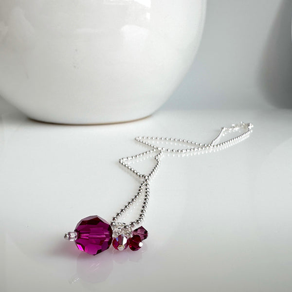 "Disco" Necklace - Fucsia