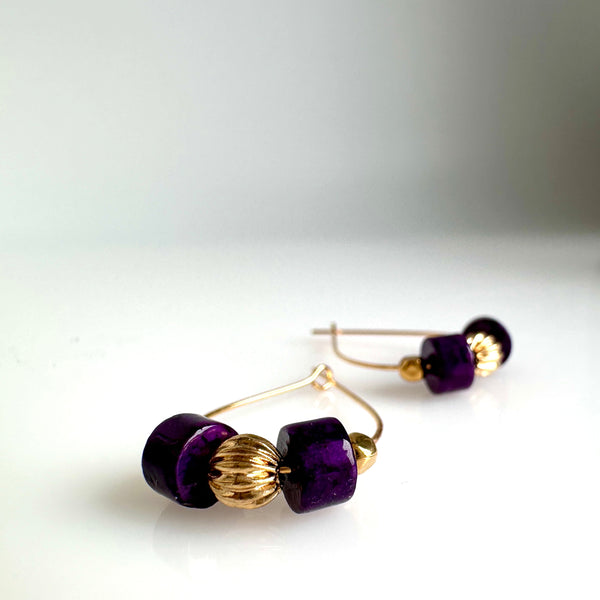 "Subtle Ring To It" Earrings - Purple