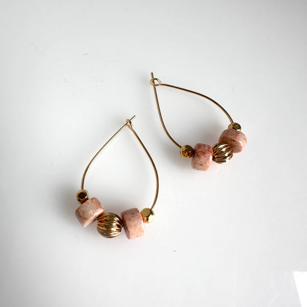 "Subtle Ring To It" Earrings - Peach