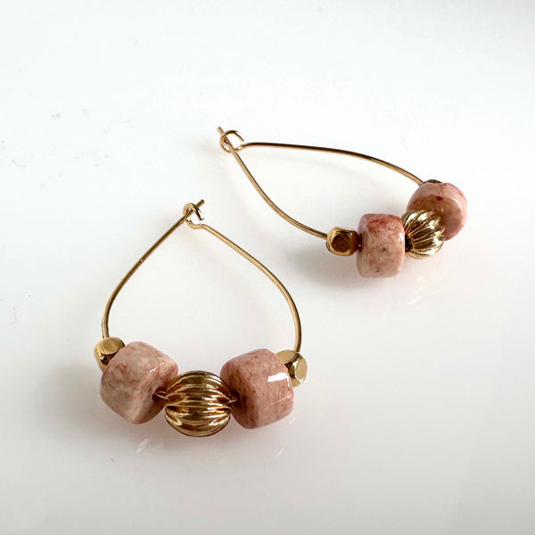 "Subtle Ring To It" Earrings - Peach
