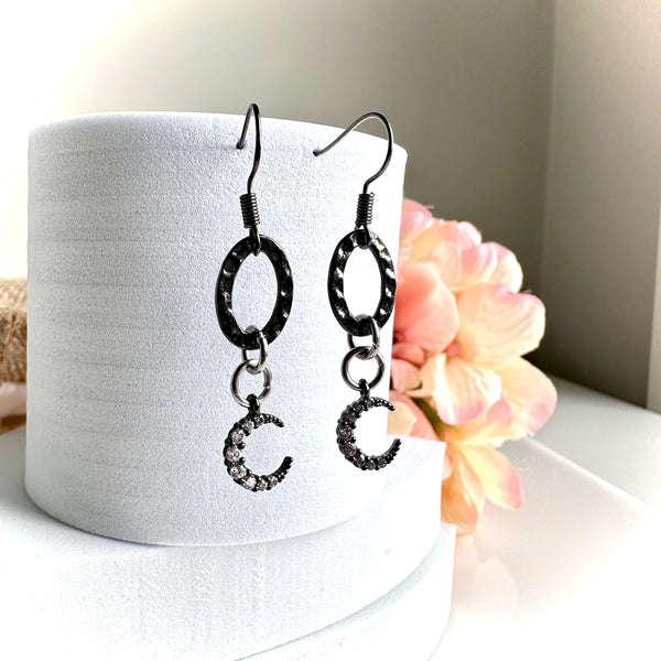 "Dark Crescent" Earrings