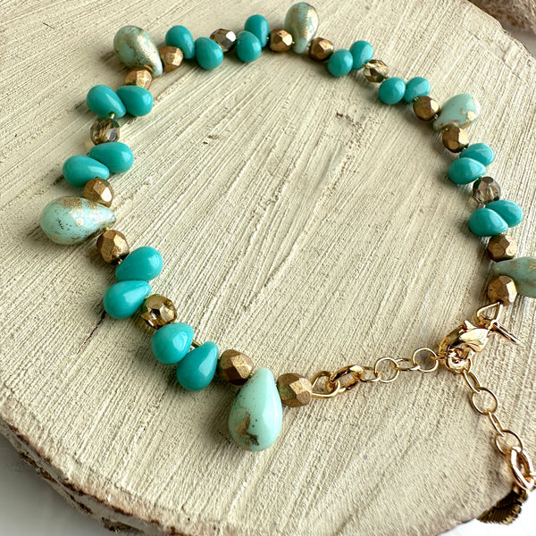 "Faith Drops" Bracelet - Turquoise