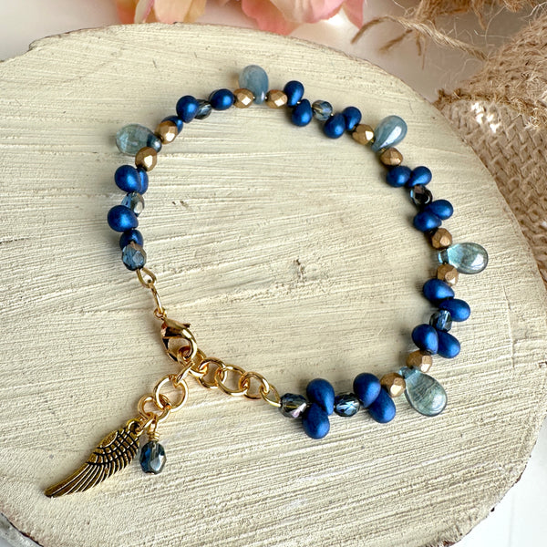 "Faith Drops" Bracelet - Little Blue