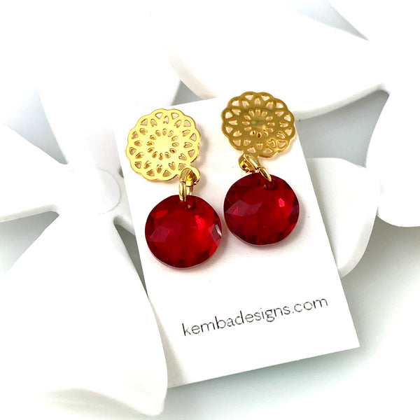 "Light Bright 2" Earrings (Red)