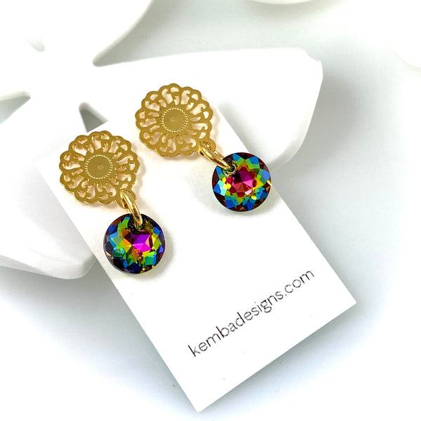 "Light Bright 3" Earrings (Rainbow)