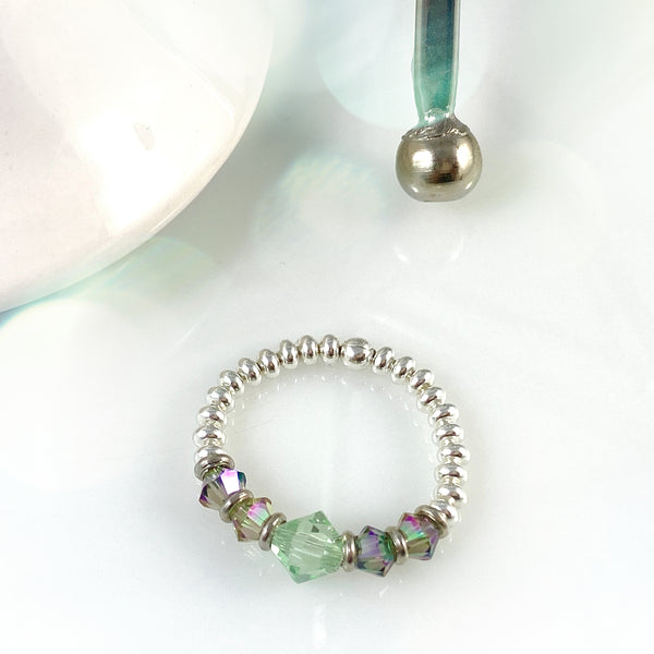 "Glitter Me" (Minty) Ring