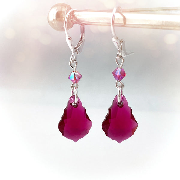 "Fancy Royals" (Dark Pink) Earrings