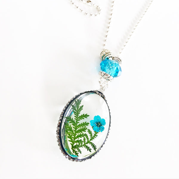"Lost  Garden" Pendant Necklace (Turquoise)