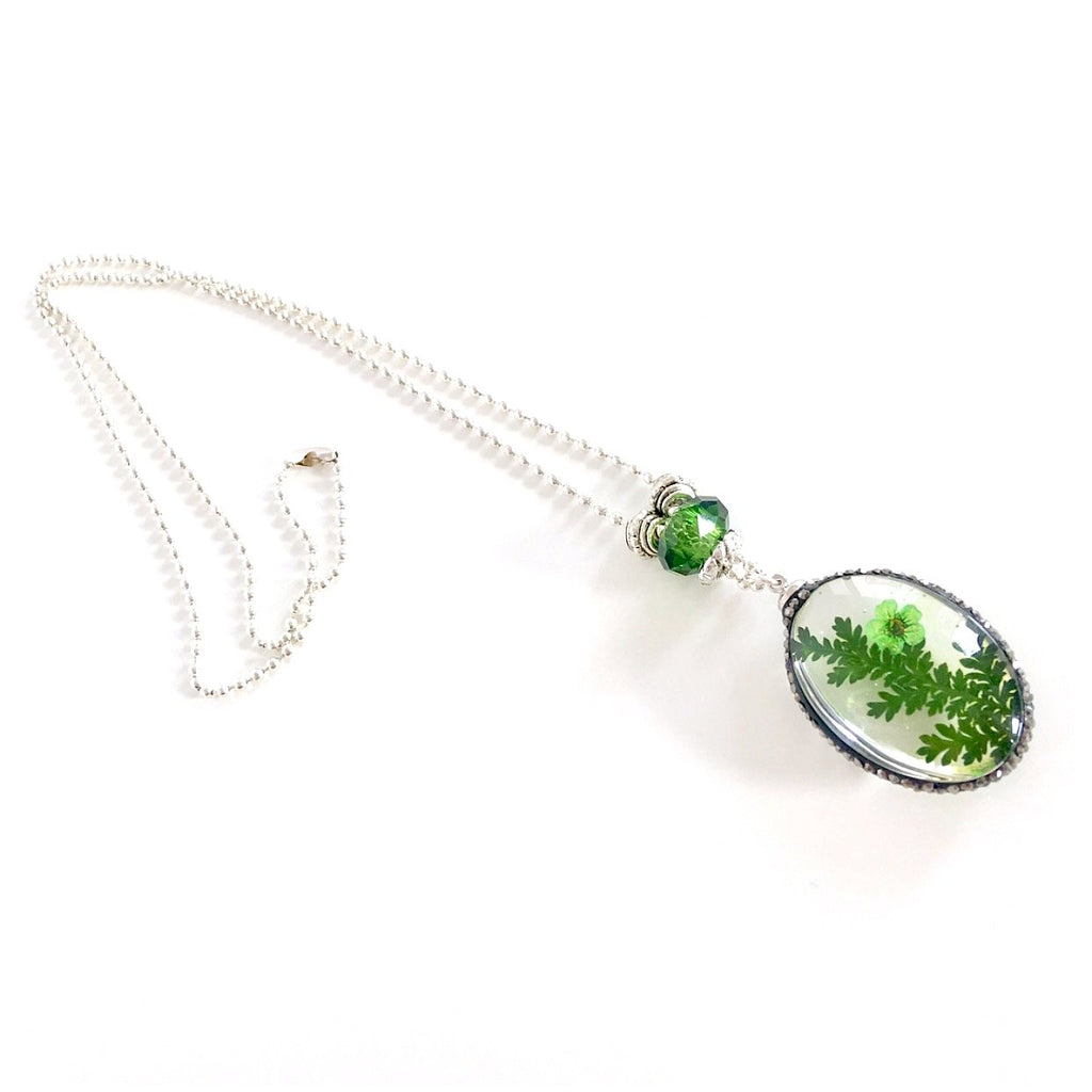 "Lost  Garden" Pendant Necklace (Green)