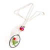 "Lost  Garden" Pendant Necklace (Red)