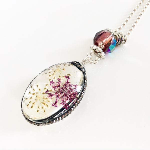 "Lost  Garden" Pendant Necklace (Purple)