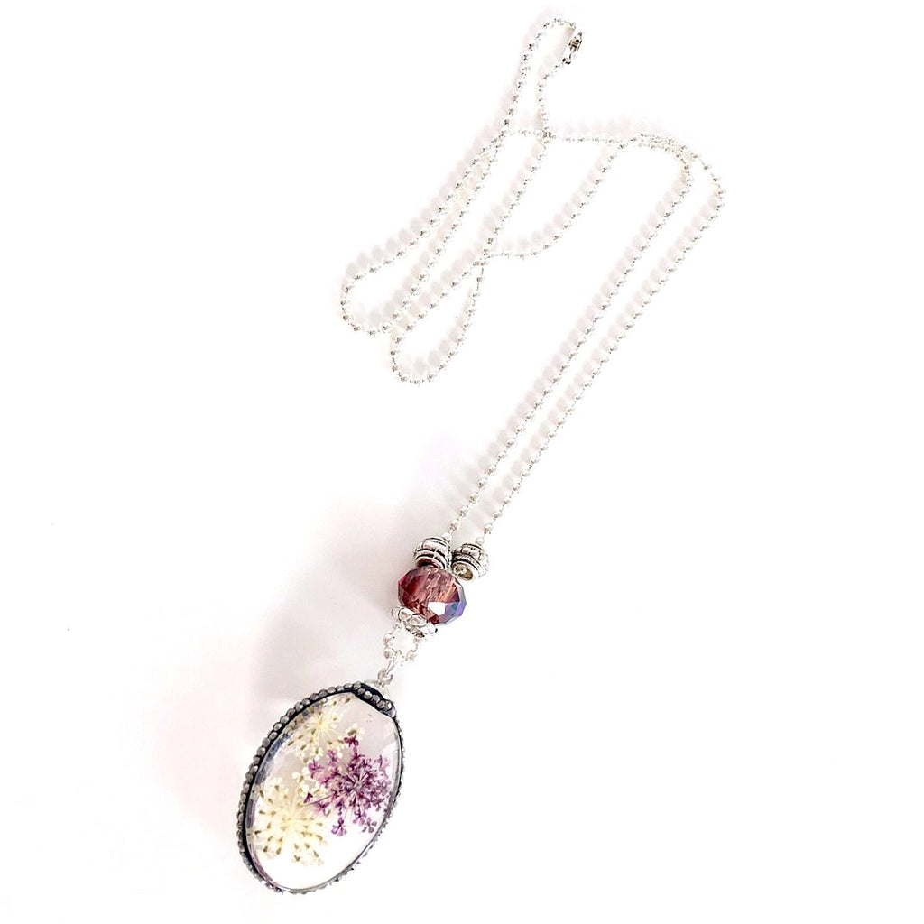 "Lost  Garden" Pendant Necklace (Purple)