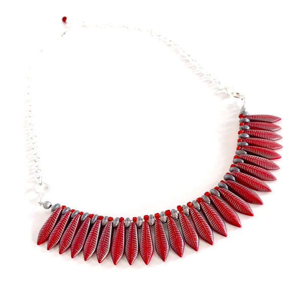 "Fanned Out" Necklace (Red)