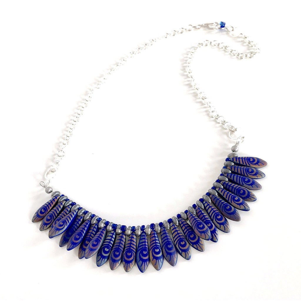 "Fanned Out" Necklace (Blue)