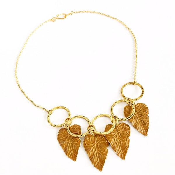 "Patina Leaves" Necklace