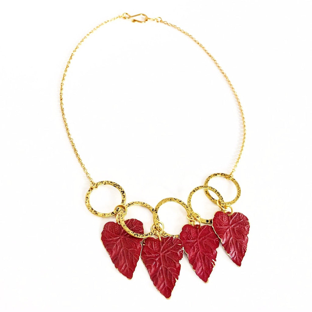 "Patina Leaves" Necklace