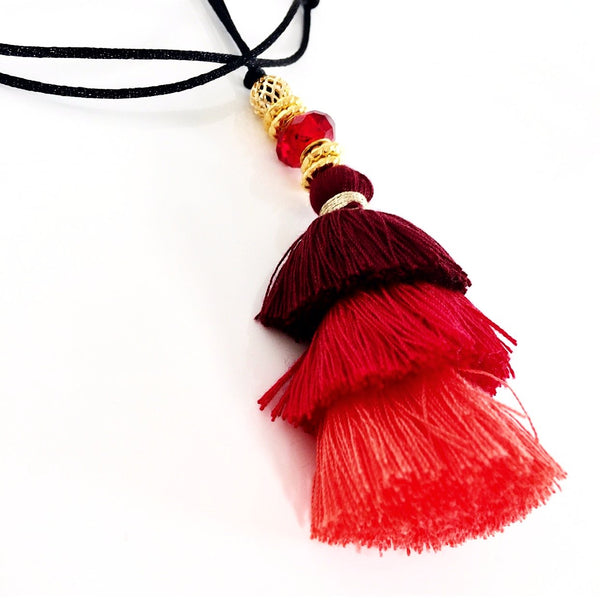 "Duster Tassel" Necklace (Rouge)