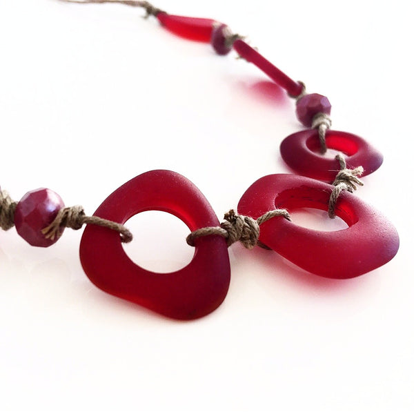 "Tidal Pool" Necklace (Red)