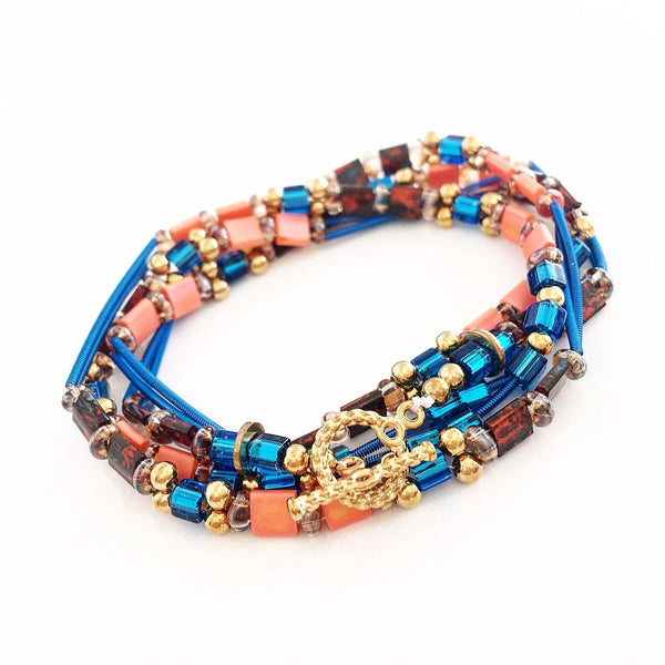 "Glass Tile" Wrap Bracelet (Party Mix)
