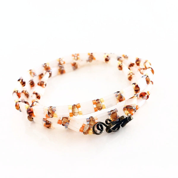 "Glass Tile" Wrap Bracelet (Creamcicle)