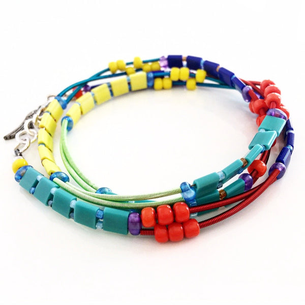 "Glass Tile" Wrap Bracelet (Under the Rainbow)