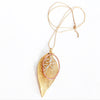 "Shimmer Leaf" Pendant Necklaces (Silver Branch 1)