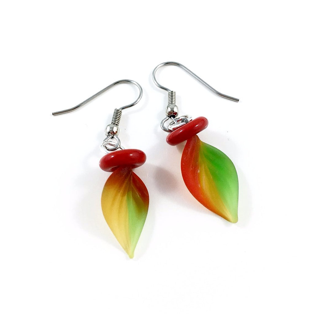 "Twisted Leaf" Earrings (Autumn/Opaque)