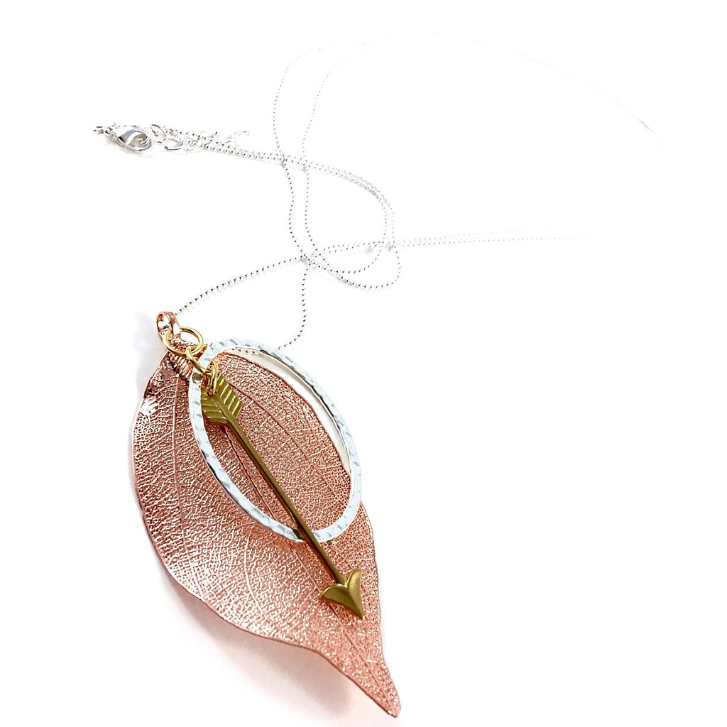 "Shimmer Leaf" Pendant Necklaces (Arrow 2)
