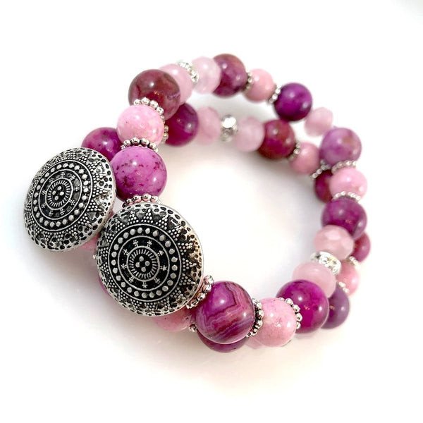 "Be Happy" Bracelet (Pink)