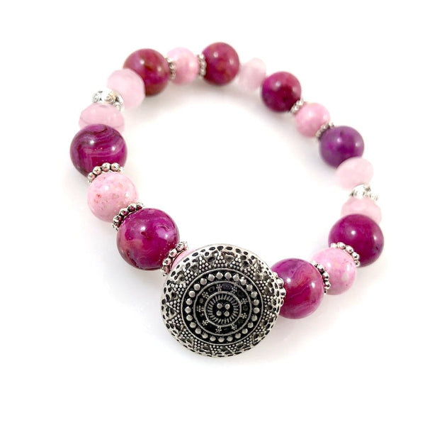 "Be Happy" Bracelet (Pink)