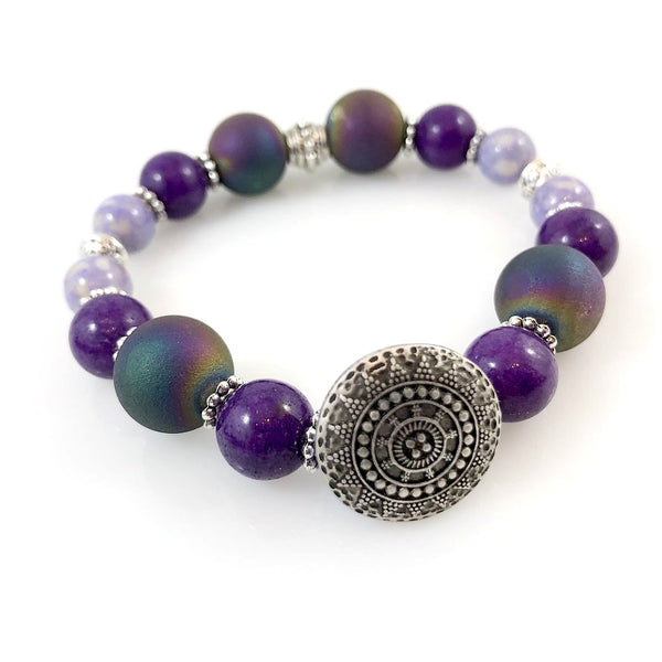 "Be Happy" Bracelet (Purple)