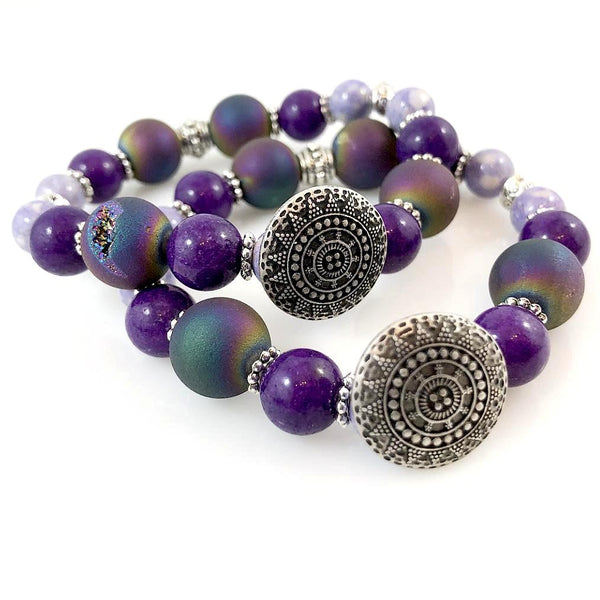 "Be Happy" Bracelet (Purple)
