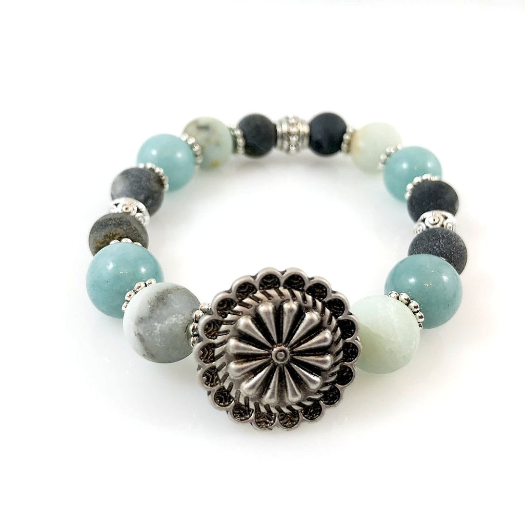 "Be Happy" Bracelet (Turquoise)